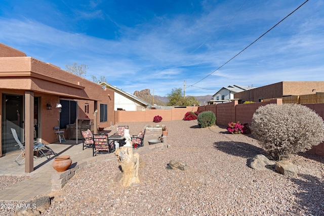 view of yard with a patio area