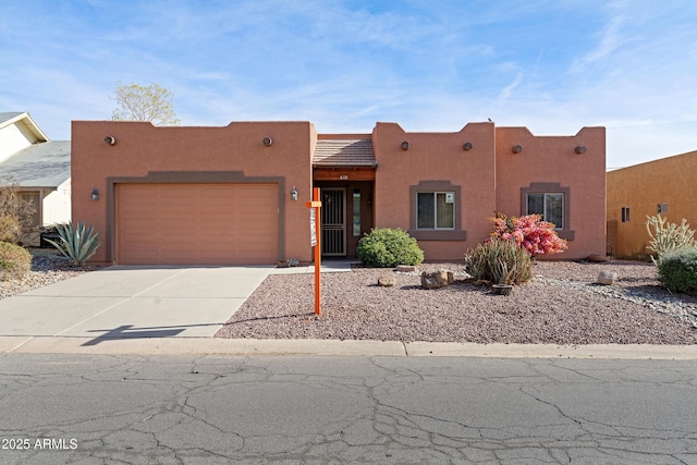 adobe home with a garage