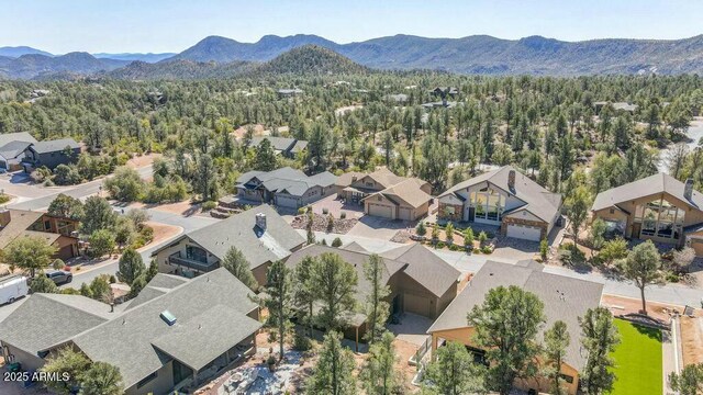 1910 E Rainbow Trl, Payson, AZ 85541 - birds eye view of property with a residential view, a mountain view, and a view of trees