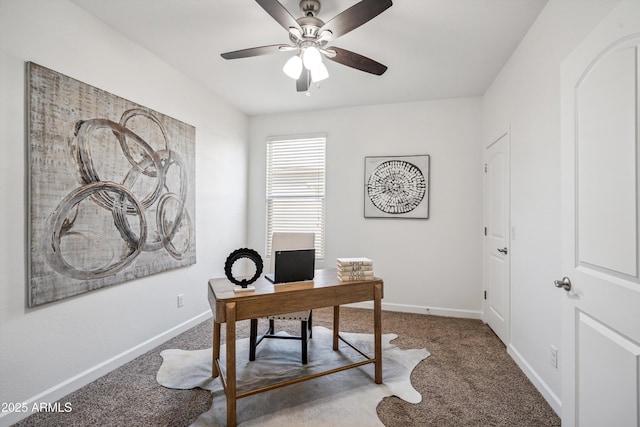 13529 W Remuda Dr, Peoria, AZ 85383 - home office with carpet floors and a ceiling fan
