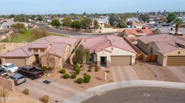 aerial view featuring a residential view