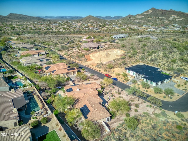 drone / aerial view with a mountain view