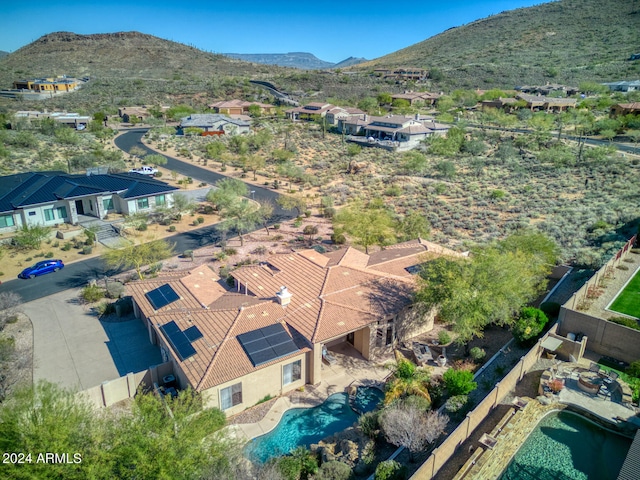 bird's eye view featuring a mountain view