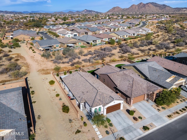 drone / aerial view with a mountain view