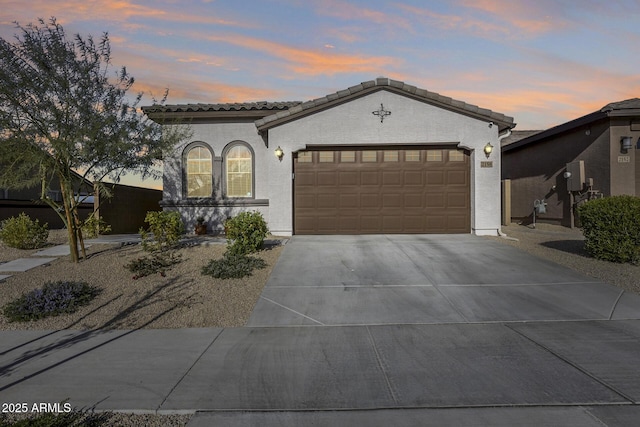 view of front of house with a garage