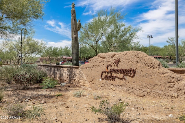 view of community sign