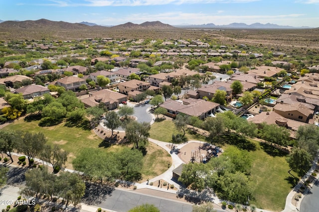 bird's eye view featuring a mountain view