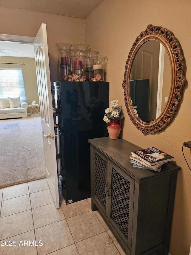 interior space featuring tile patterned flooring