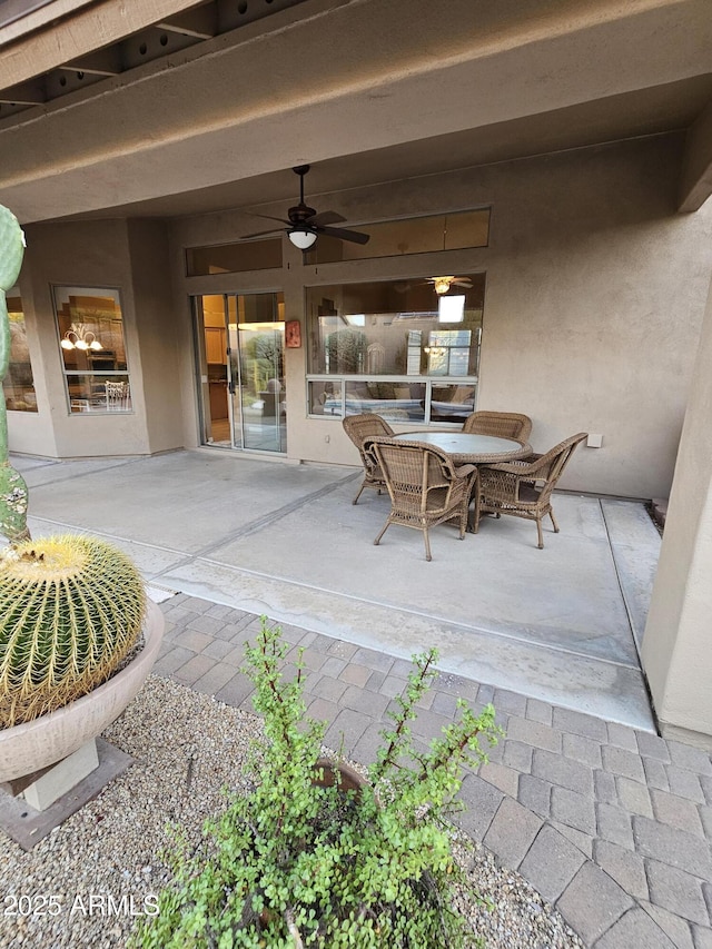 view of patio / terrace with ceiling fan