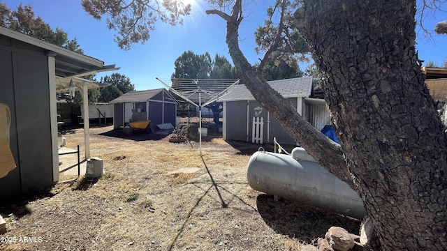 exterior space with a storage unit