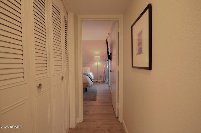 corridor featuring light hardwood / wood-style floors