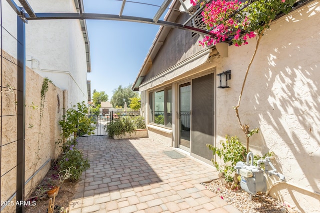 view of patio with fence