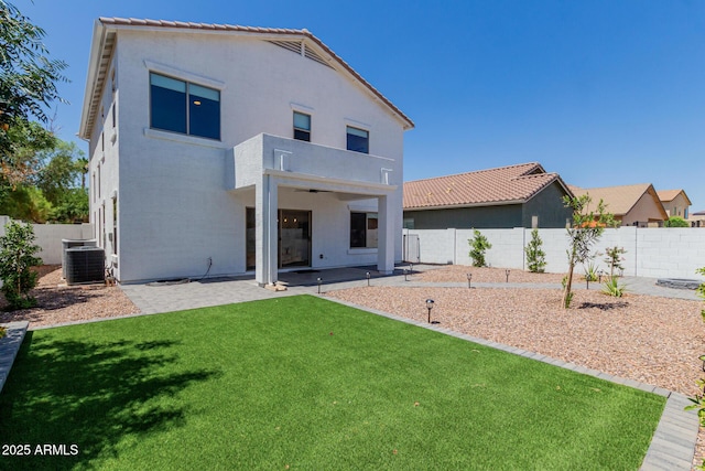 742 W Vineyard Plains Dr, San Tan Valley, AZ 85143 - back of property featuring stucco siding, a balcony, and a fenced backyard