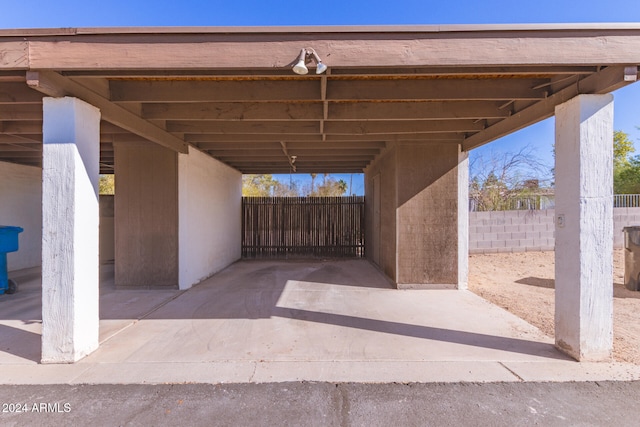 view of patio / terrace with a carport