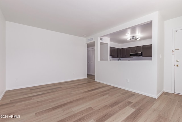 unfurnished living room featuring light hardwood / wood-style flooring