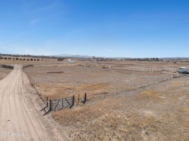 exterior space with a rural view