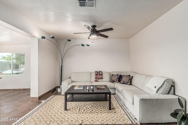 2019 W Stella Ln, Phoenix, AZ 85015 - living room with a ceiling fan and baseboards