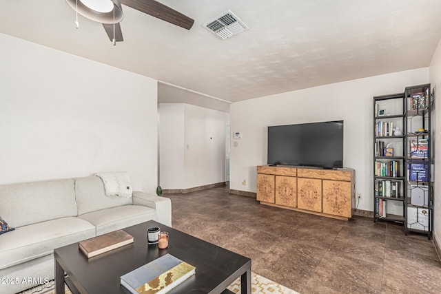 2019 W Stella Ln, Phoenix, AZ 85015 - living room with a ceiling fan and baseboards