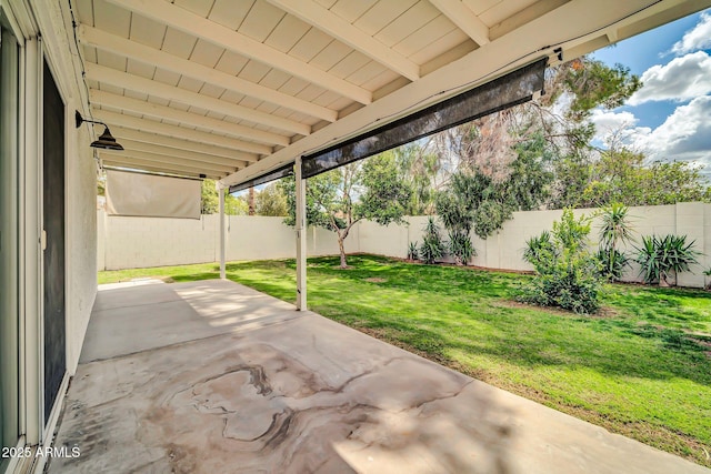 view of patio featuring a fenced backyard