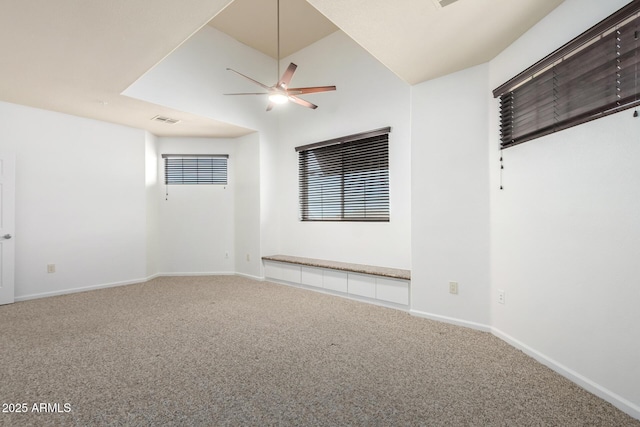 20801 N 90th Pl Unit 210, Scottsdale, AZ 85255 - carpeted empty room with visible vents, baseboards, and ceiling fan