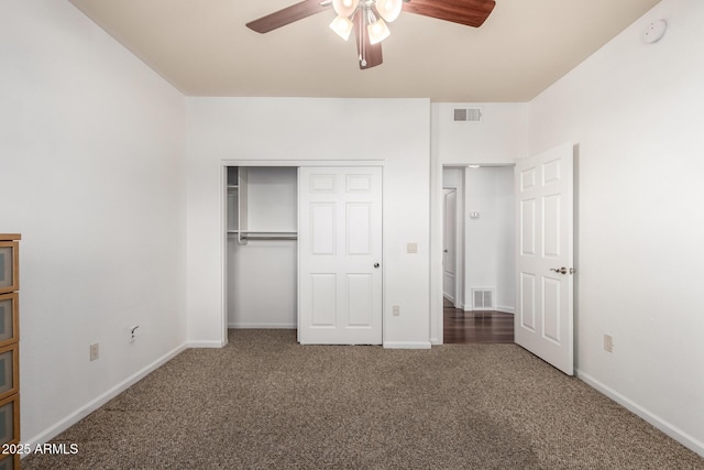 20801 N 90th Pl Unit 210, Scottsdale, AZ 85255 - unfurnished bedroom featuring visible vents, carpet floors, and a closet