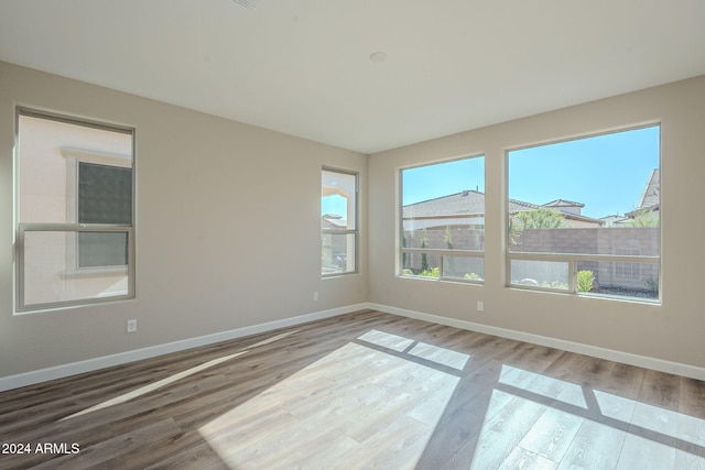 empty room featuring light hardwood / wood-style flooring