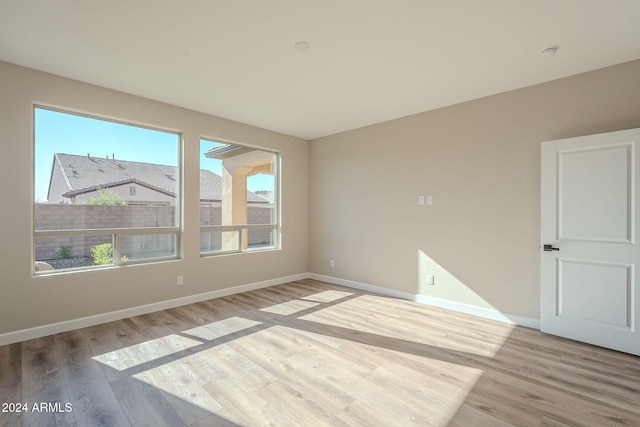 empty room featuring light wood-type flooring