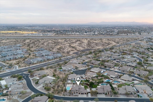 bird's eye view featuring a residential view