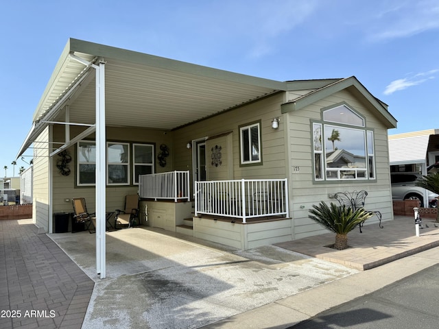 view of front of property with a porch