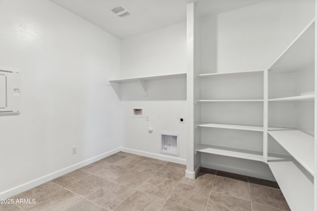 laundry area with hookup for a washing machine, hookup for a gas dryer, and hookup for an electric dryer