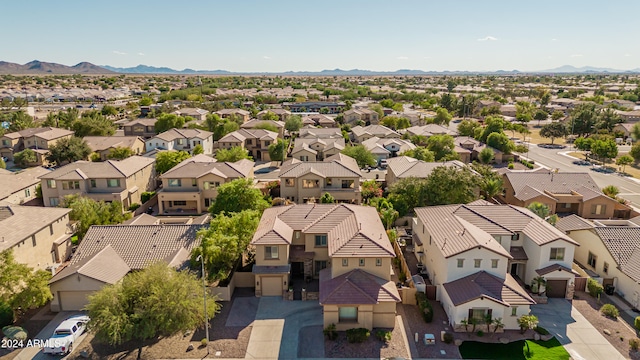 bird's eye view featuring a mountain view