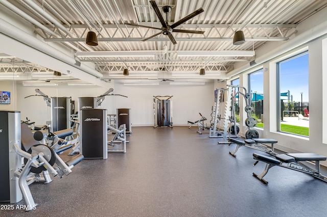 gym with baseboards