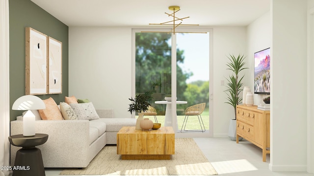 sitting room with baseboards