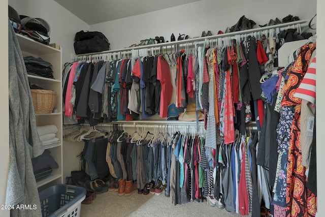 spacious closet with carpet flooring