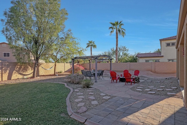 view of patio with a pergola