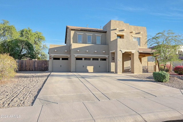 view of front facade with a garage