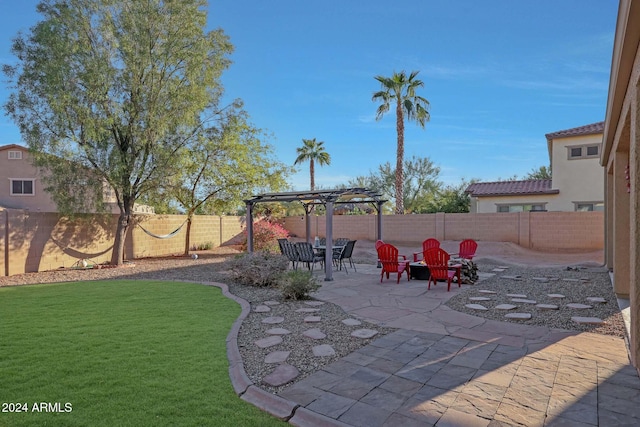 view of patio with a pergola