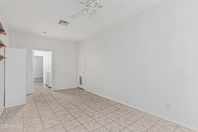 408 N Falcon Ct, Gilbert, AZ 85234 - spare room featuring visible vents, a ceiling fan, and baseboards