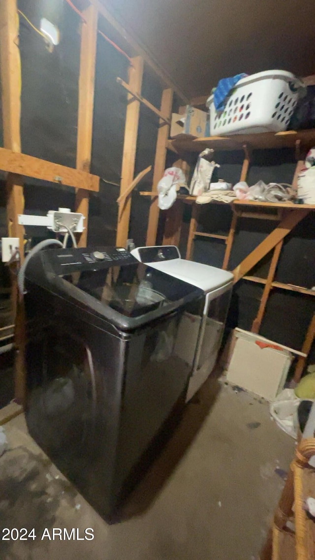 interior space featuring washer and dryer