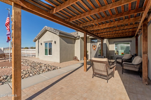 view of patio with an outdoor hangout area