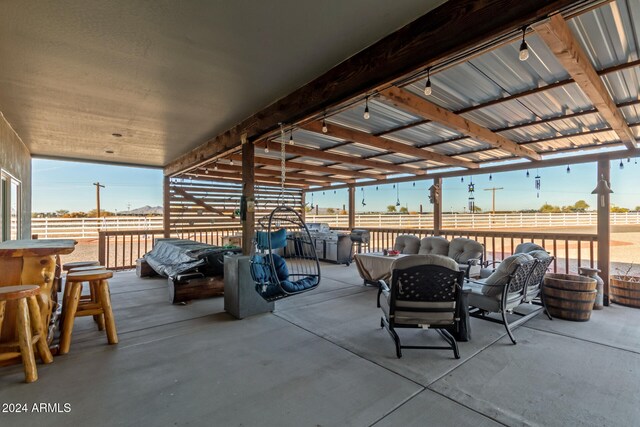 view of patio / terrace featuring an outdoor living space