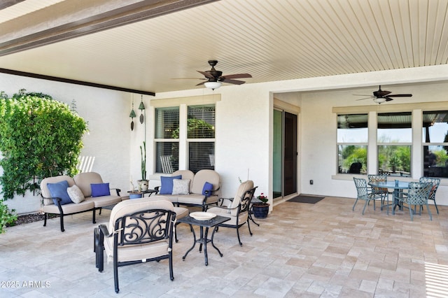 31320 N 54th Pl, Cave Creek, AZ 85331 - view of patio featuring a ceiling fan, an outdoor living space, and outdoor dining space
