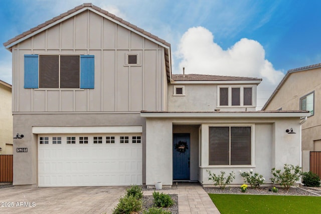 view of front of home featuring a garage