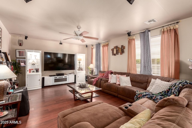 17153 W Gambit Trl, Surprise, AZ 85387 - living room featuring ceiling fan and wood finished floors