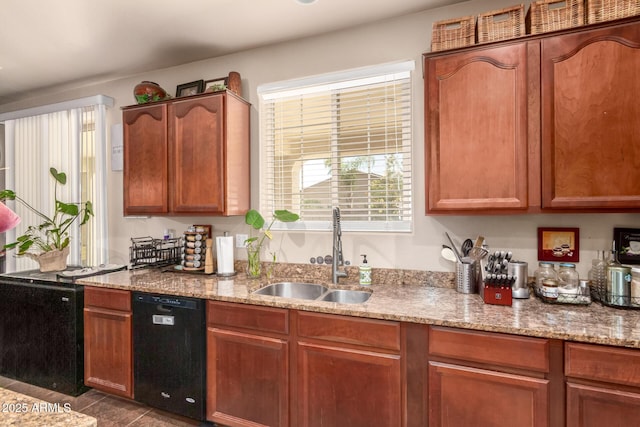 17153 W Gambit Trl, Surprise, AZ 85387 - kitchen featuring dishwasher, light stone countertops, and tile patterned flooring
