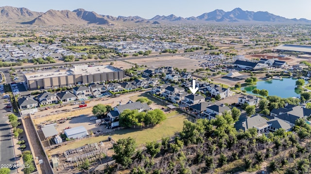 24905 S 206th Pl, Queen Creek, AZ 85142 - aerial view of property and surrounding area featuring mountains and nearby suburban area