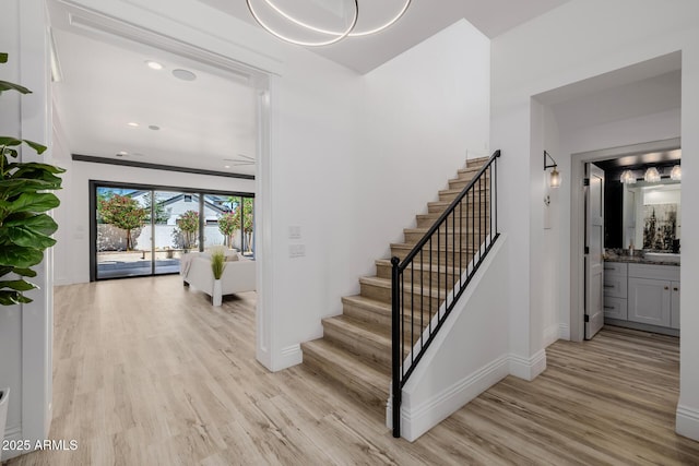 24905 S 206th Pl, Queen Creek, AZ 85142 - stairs featuring wood finished floors and baseboards
