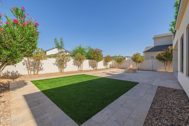 24905 S 206th Pl, Queen Creek, AZ 85142 - view of yard with a patio area and a fire pit
