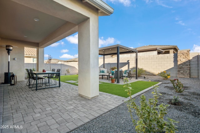 view of patio / terrace with an outdoor living space