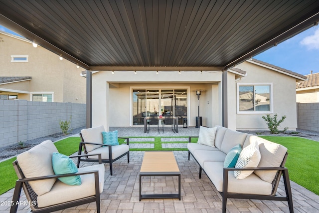 view of patio / terrace with an outdoor living space